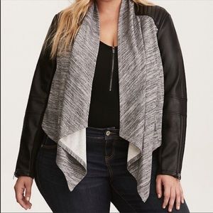 Mixed fabric leather jacket torrid 3x